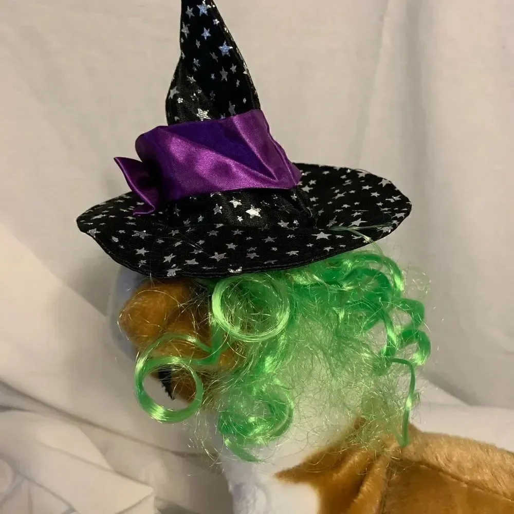 Doggie Witch’s Hat and Wig Halloween Costume Sz S